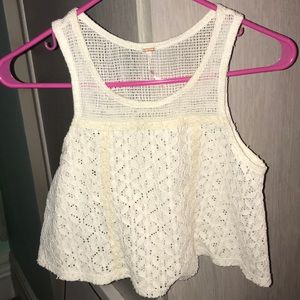 free people lacy textured crop